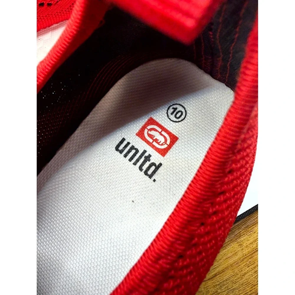 Ecko Unltd. Mens 10‎ Us Sneaker Red White Mesh Low Top Running Athletic Shoes